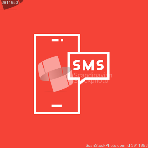 Image of Smartphone with message line icon.