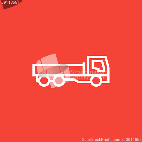 Image of Dump truck line icon.