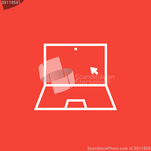 Image of Laptop with cursor line icon.