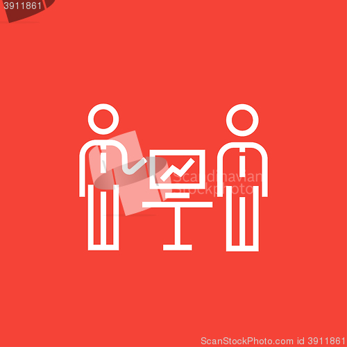 Image of Business presentation line icon.