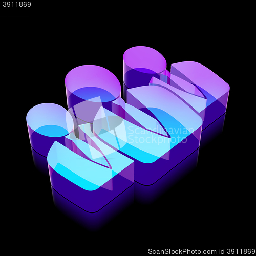 Image of Law icon: 3d neon glowing Business People icon made of glass, vector illustration.