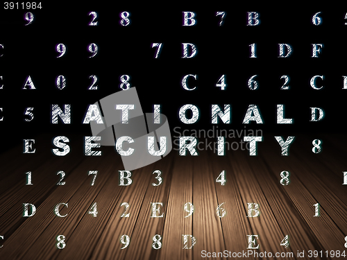 Image of Privacy concept: National Security in grunge dark room