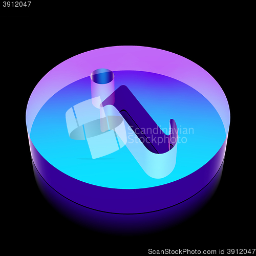 Image of 3d neon glowing Information icon made of glass, vector illustration.