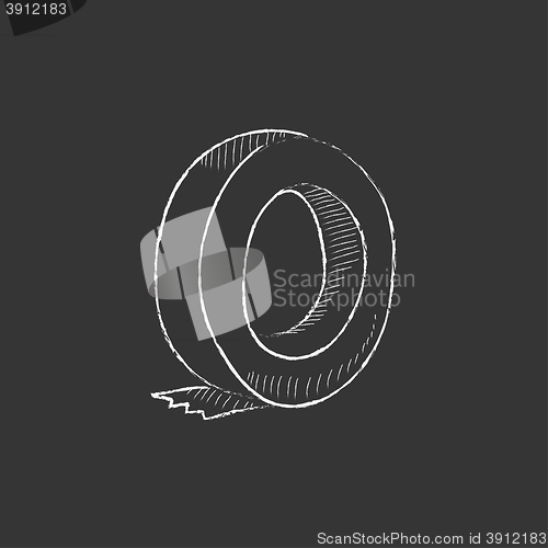 Image of Roll of adhesive tape. Drawn in chalk icon.