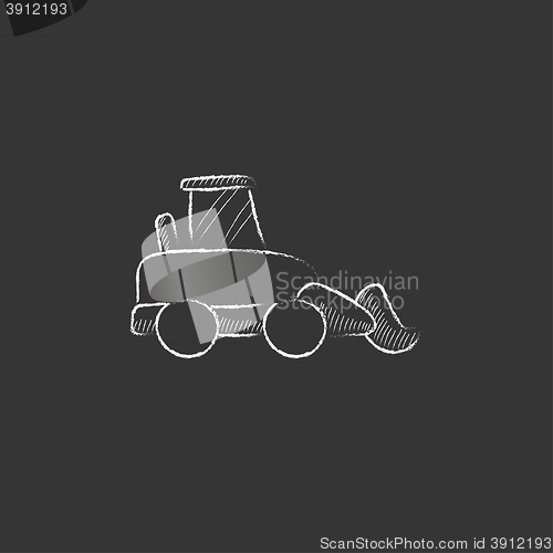 Image of Excavator. Drawn in chalk icon.
