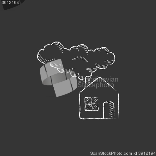 Image of Save energy house. Drawn in chalk icon.