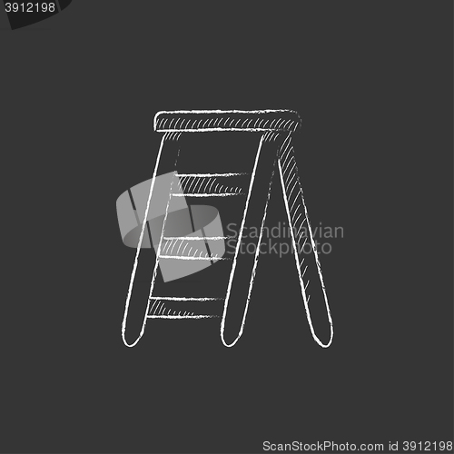 Image of Stepladder. Drawn in chalk icon.