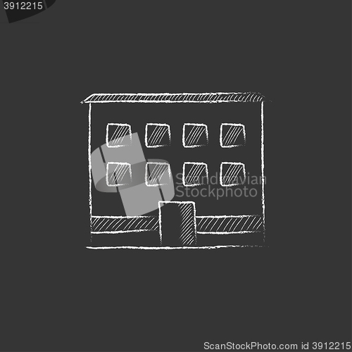 Image of Office building. Drawn in chalk icon.