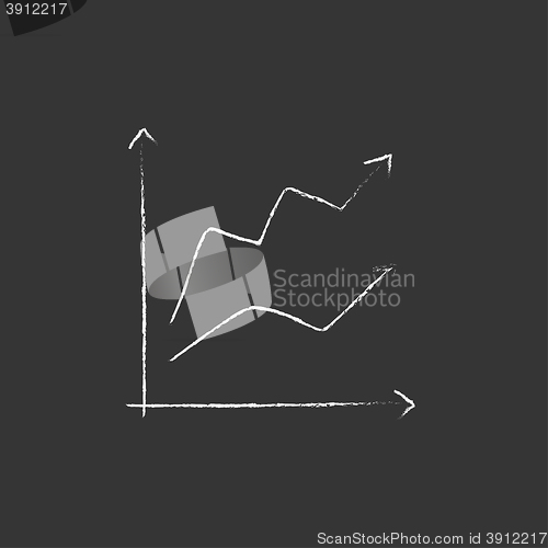 Image of Growth graph. Drawn in chalk icon.