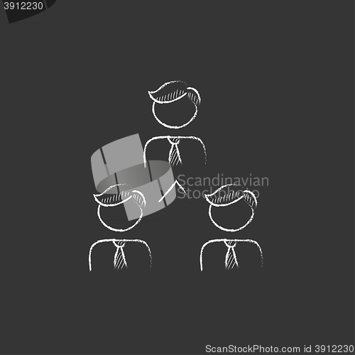 Image of Business team. Drawn in chalk icon.