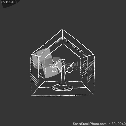 Image of Greenhouse. Drawn in chalk icon.
