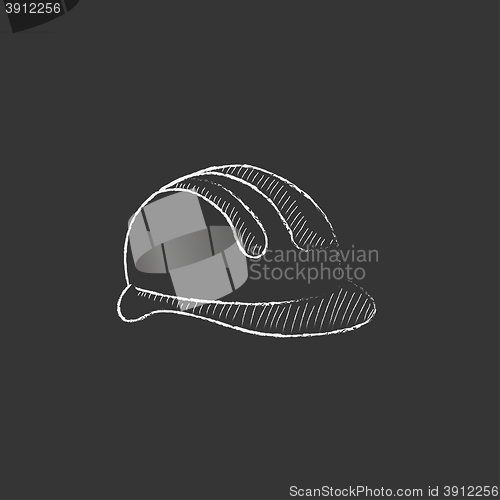 Image of Hard hat. Drawn in chalk icon.