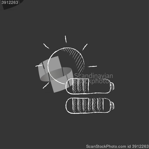 Image of Solar energy. Drawn in chalk icon.