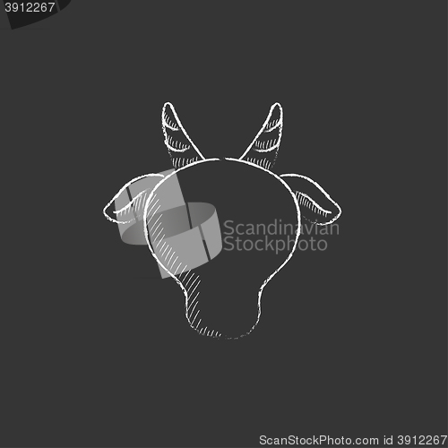 Image of Cow head. Drawn in chalk icon.