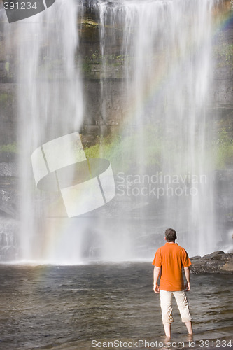 Image of Man and waterfall