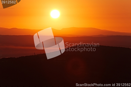 Image of Sunrise Hilly Landscape