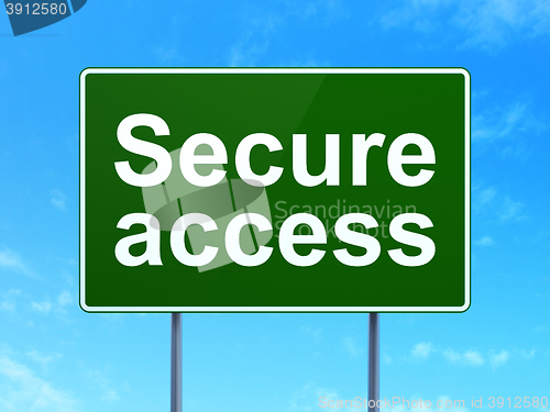 Image of Security concept: Secure Access on road sign background
