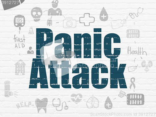 Image of Medicine concept: Panic Attack on wall background