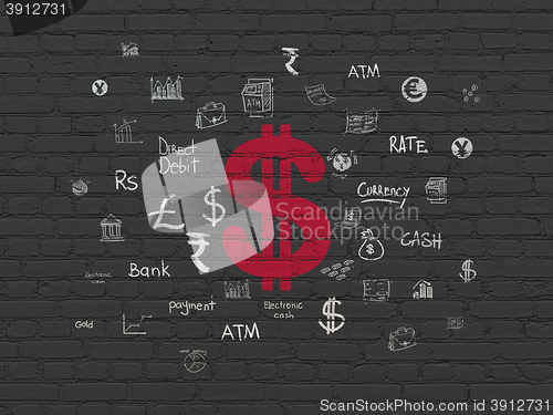 Image of Banking concept: Dollar on wall background