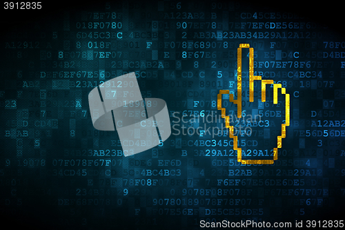 Image of Web development concept: Mouse Cursor on digital background