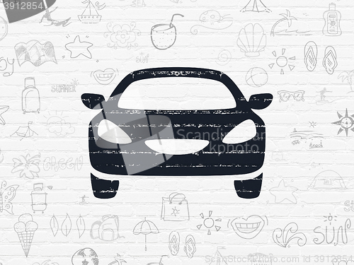 Image of Vacation concept: Car on wall background