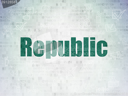 Image of Politics concept: Republic on Digital Data Paper background