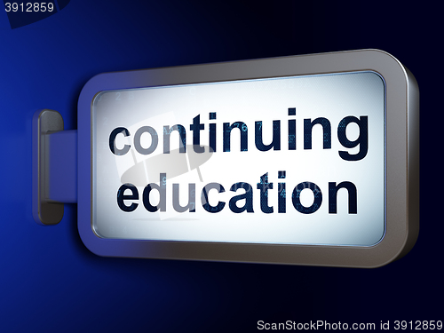 Image of Studying concept: Continuing Education on billboard background