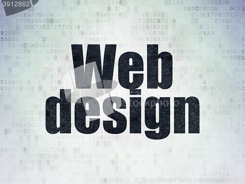 Image of Web design concept: Web Design on Digital Data Paper background