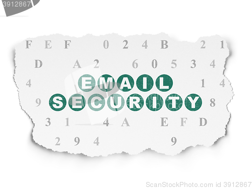 Image of Protection concept: Email Security on Torn Paper background
