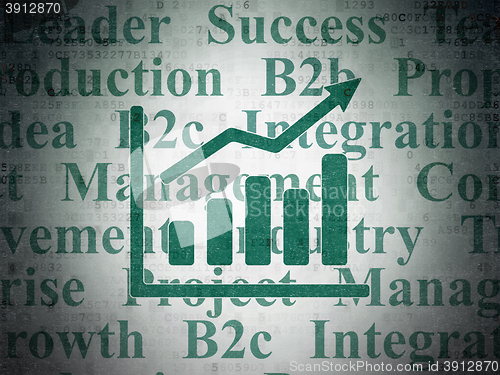 Image of Finance concept: Growth Graph on Digital Data Paper background