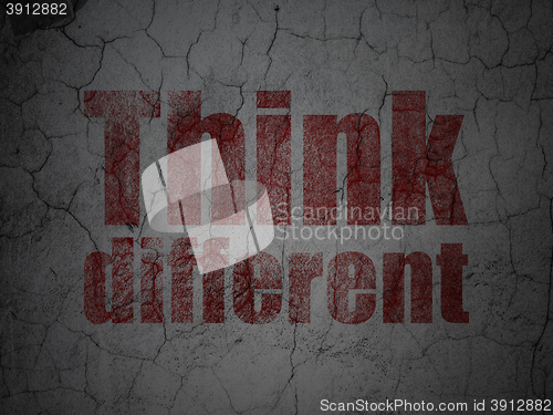 Image of Studying concept: Think Different on grunge wall background