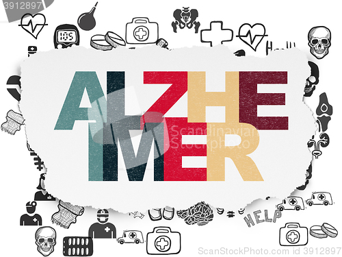 Image of Medicine concept: Alzheimer on Torn Paper background