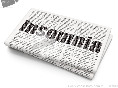 Image of Healthcare concept: Insomnia on Newspaper background