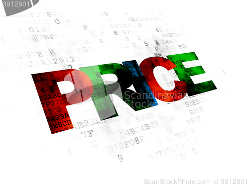 Image of Advertising concept: Price on Digital background