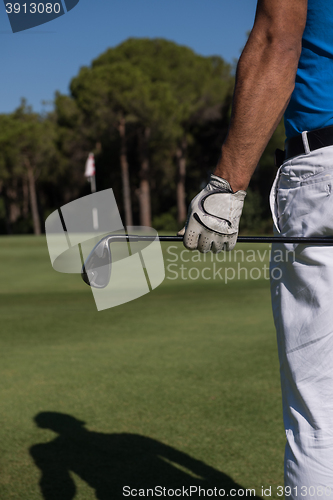 Image of golf player portrait from back