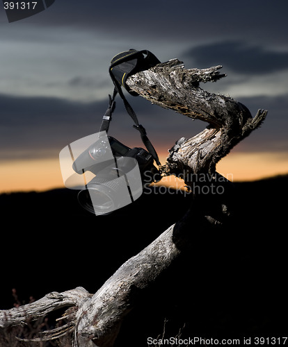 Image of Camera in sunset