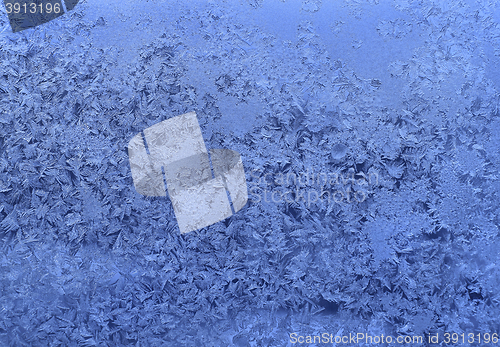 Image of Natural ice pattern on winter glass