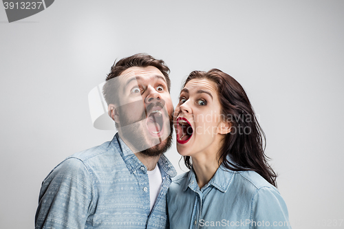 Image of Close up photo of angry man and woman