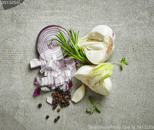 Image of various herbs and vegetables