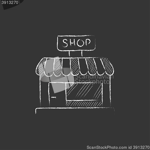 Image of Shop store. Drawn in chalk icon.