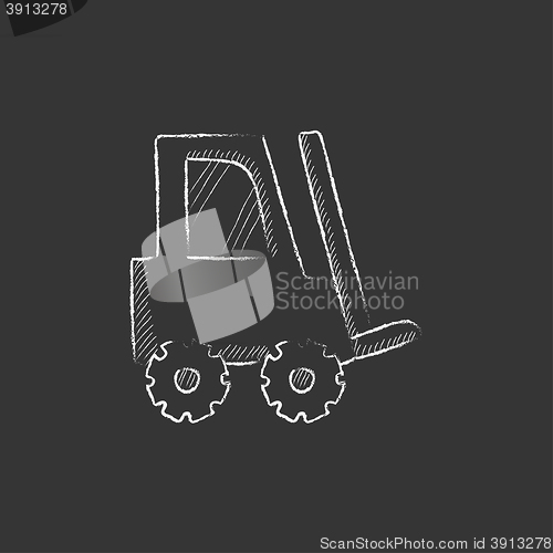 Image of Forklift. Drawn in chalk icon.