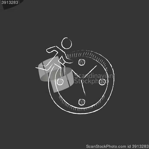 Image of Time management. Drawn in chalk icon.