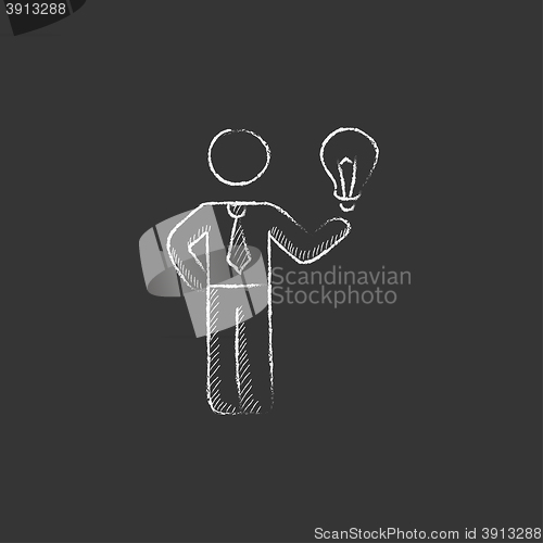 Image of Business idea. Drawn in chalk icon.