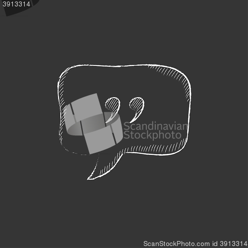 Image of Speech bubble. Drawn in chalk icon.