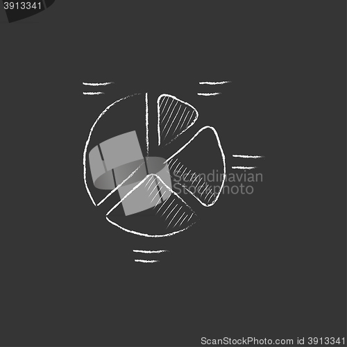 Image of Pie chart. Drawn in chalk icon.