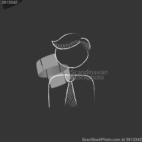 Image of Businessman. Drawn in chalk icon.