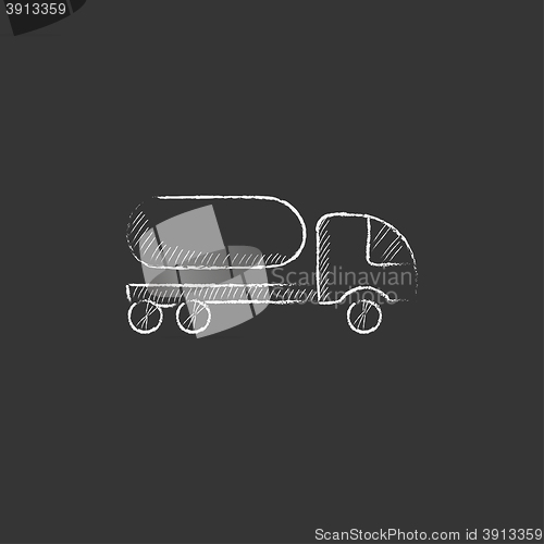 Image of Fuel truck. Drawn in chalk icon.