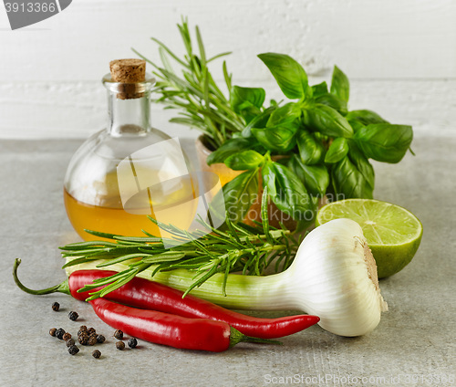 Image of fresh herbs and spices