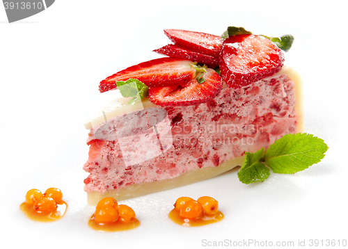 Image of strawberry cake piece