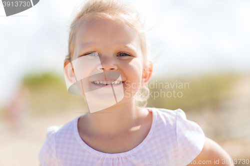 Image of happy beautiful little girl portrait outdoors